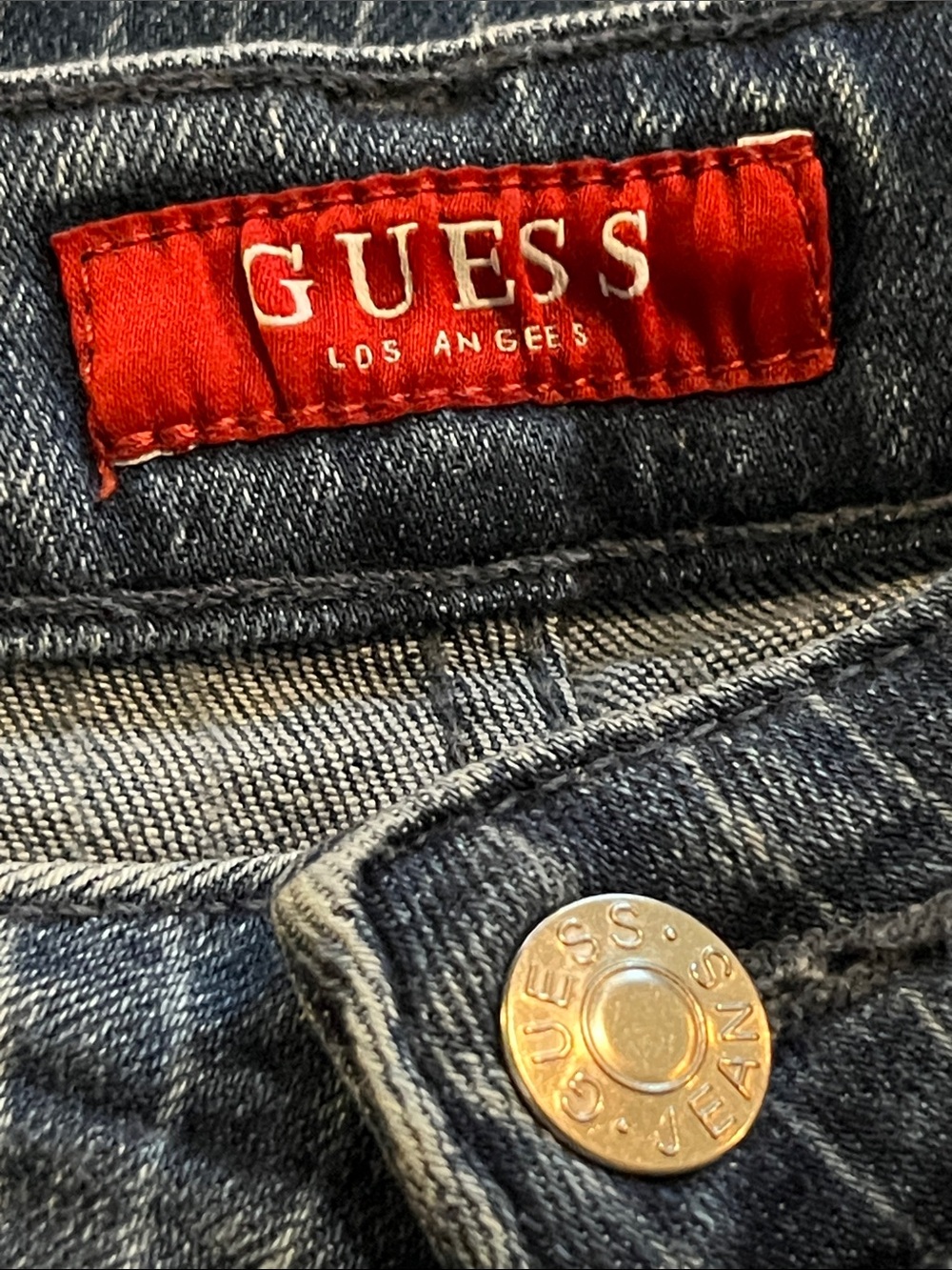 Vintage GUESS Navy Pinstripe Relaxed Jeans - Picture 3 of 5